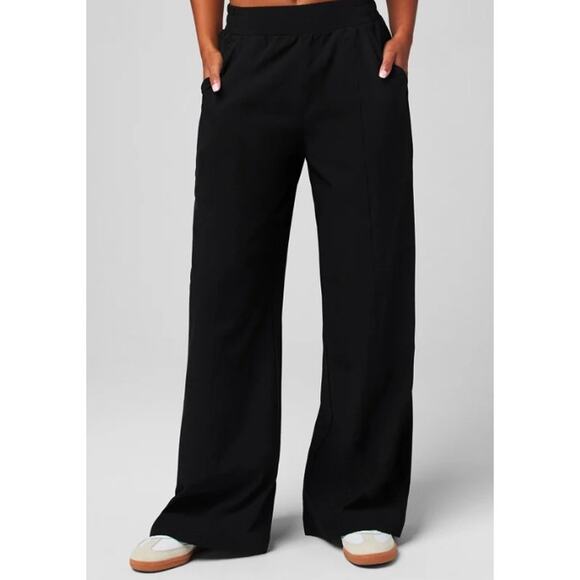Fabletics Pants - Fabletics Women’s Downtown Wide Leg Pants XL Black Pull On Athleisure MINT COND